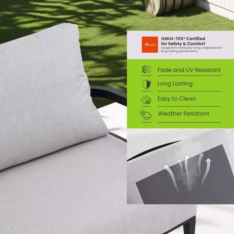 Christopher Knight Home Rebecca Modern Outdoor Aluminum Swivel Chair with Thick Sunbrella Cushions