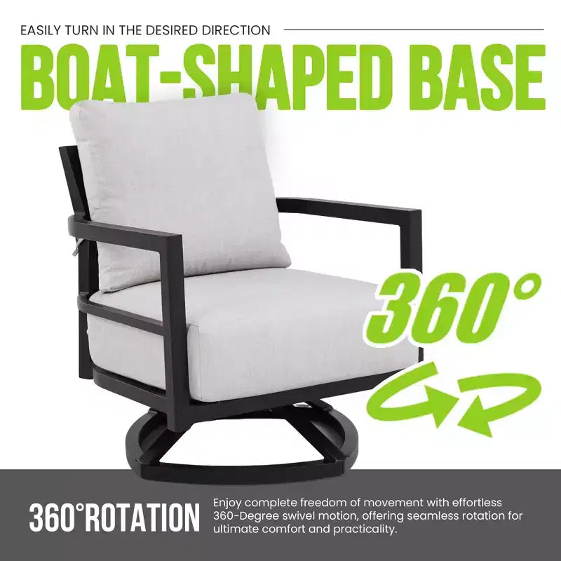 Christopher Knight Home Rebecca Modern Outdoor Aluminum Swivel Chair with Thick Sunbrella Cushions