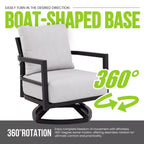 Christopher Knight Home Rebecca Modern Outdoor Aluminum Swivel Chair with Thick Sunbrella Cushions