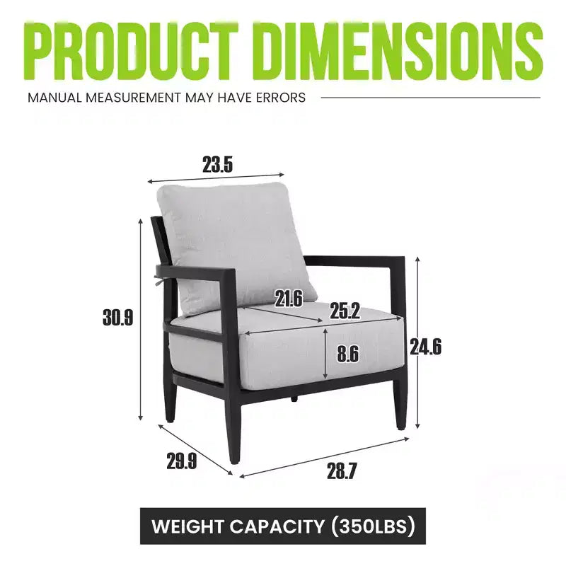 Christopher Knight Home Victoria Modern Outdoor Aluminum Accent Chair with Thick Sunbrella Cushions