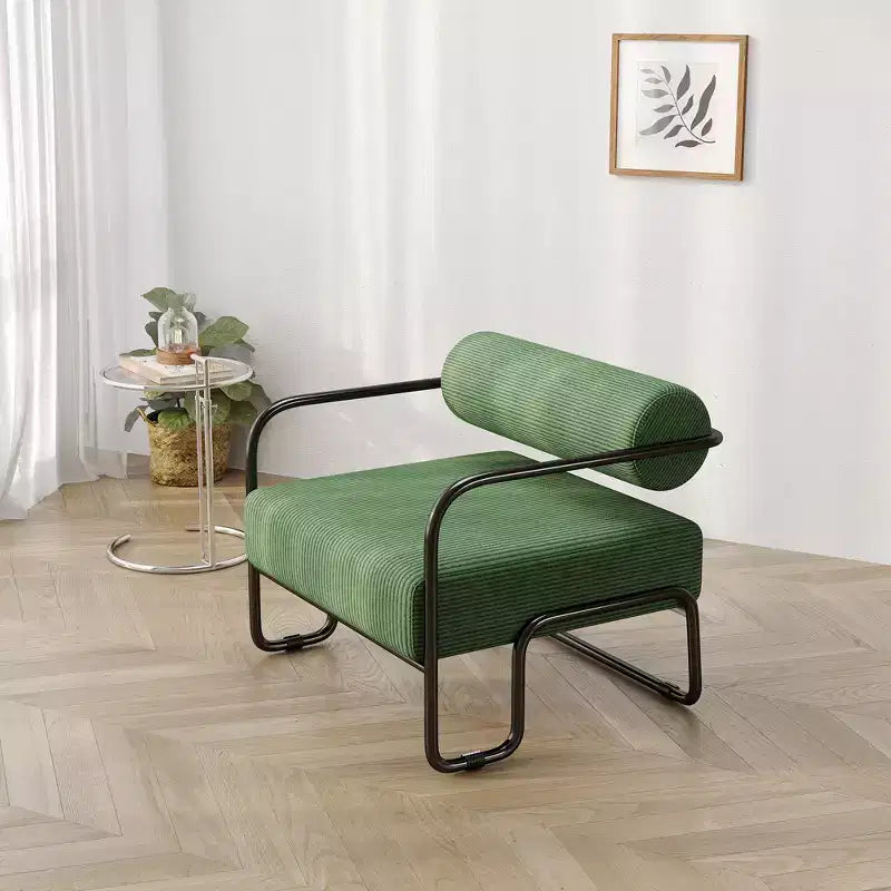Sofa Chair, Living Room Chair with Backrest and Iron Frame, Upholstered Comfy Reading Arm Chair, Single Sofa Chair for Apartment Bedroom