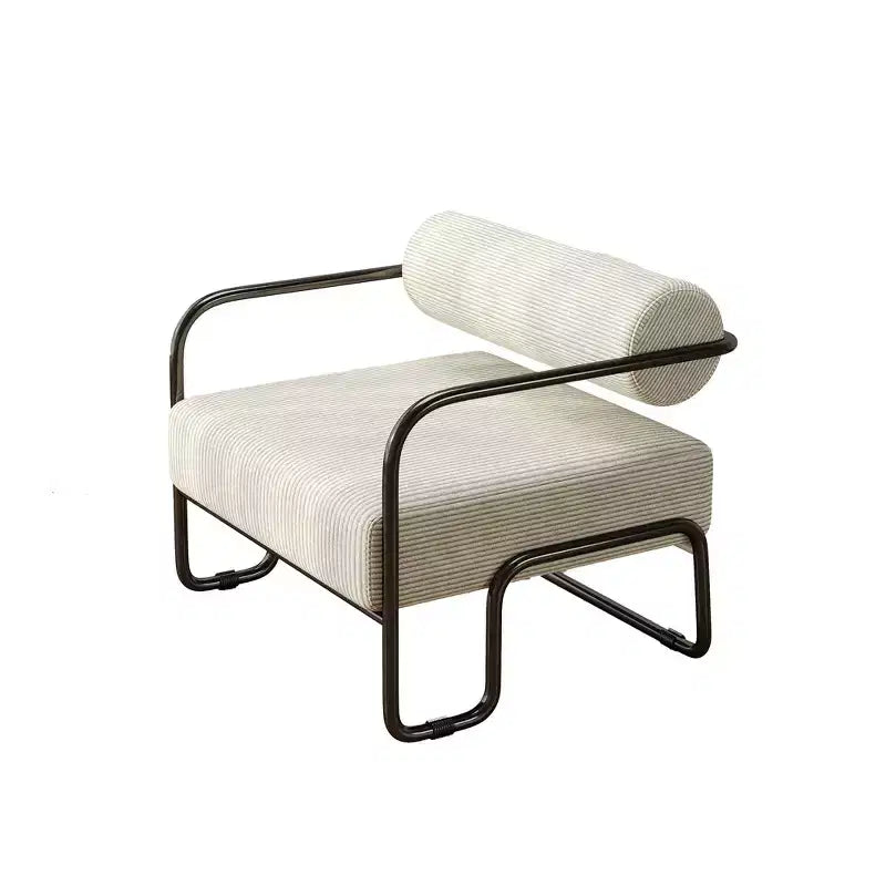 Sofa Chair, Living Room Chair with Backrest and Iron Frame, Upholstered Comfy Reading Arm Chair, Single Sofa Chair for Apartment Bedroom