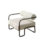 Sofa Chair, Living Room Chair with Backrest and Iron Frame, Upholstered Comfy Reading Arm Chair, Single Sofa Chair for Apartment Bedroom