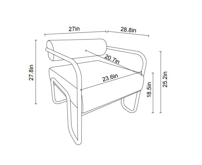 Sofa Chair, Living Room Chair with Backrest and Iron Frame, Upholstered Comfy Reading Arm Chair, Single Sofa Chair for Apartment Bedroom