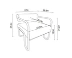 Sofa Chair, Living Room Chair with Backrest and Iron Frame, Upholstered Comfy Reading Arm Chair, Single Sofa Chair for Apartment Bedroom