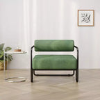 Sofa Chair, Living Room Chair with Backrest and Iron Frame, Upholstered Comfy Reading Arm Chair, Single Sofa Chair for Apartment Bedroom