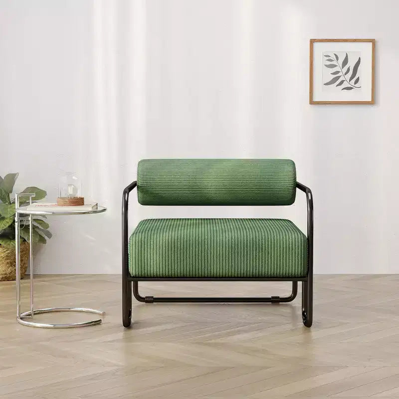 Sofa Chair, Living Room Chair with Backrest and Iron Frame, Upholstered Comfy Reading Arm Chair, Single Sofa Chair for Apartment Bedroom