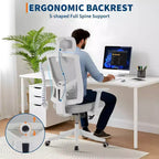 Sedia da Scrivania Ergonomica in Rete | Poggiatesta Imbottito e Ruote | Sedia da Gaming/Ufficio per Sala E-Sport, Ufficio, Camera da Letto