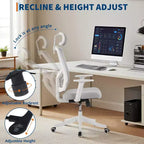 Sedia da Scrivania Ergonomica in Rete | Poggiatesta Imbottito e Ruote | Sedia da Gaming/Ufficio per Sala E-Sport, Ufficio, Camera da Letto