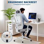 Sedia da Scrivania Ergonomica in Rete | Poggiatesta Imbottito e Ruote | Sedia da Gaming/Ufficio per Sala E-Sport, Ufficio, Camera da Letto