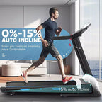Tapis roulant KRISRATE con inclinazione automatica del 15% e ampio display LED e app intelligente e altoparlante Bluetooth, tapis roulant pieghevole per uso intensivo da 4,5 HP per palestra domestica