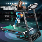 Tapis roulant KRISRATE con inclinazione automatica del 15% e ampio display LED e app intelligente e altoparlante Bluetooth, tapis roulant pieghevole per uso intensivo da 4,5 HP per palestra domestica