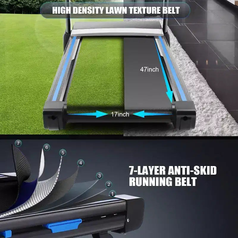 Tapis roulant KRISRATE con inclinazione automatica del 15% e ampio display LED e app intelligente e altoparlante Bluetooth, tapis roulant pieghevole per uso intensivo da 4,5 HP per palestra domestica
