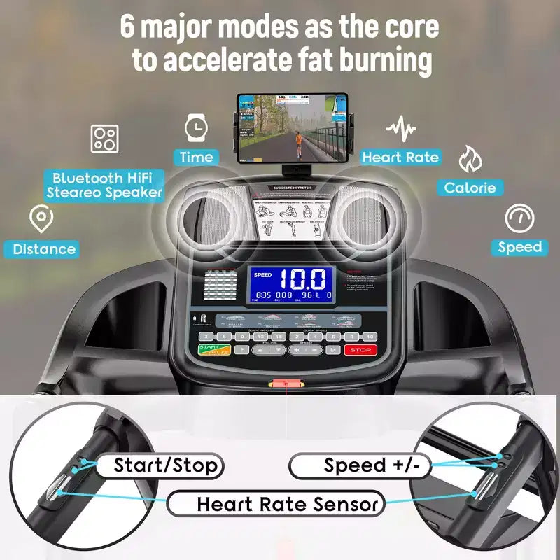 Tapis Roulant Pieghevole Famistar con 20 Livelli di Inclinazione Automatica, 1-20 KM/H, Nastro da Corsa a 7 Strati, Capacità 145 kg per Fitness Domestico