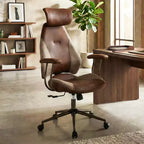 Costway Ergonomic Office Chair with 2D Headrest, Rocking Backrest & Wheels, Gaming Chair Blue/Brown & Beige/Gray & Blue