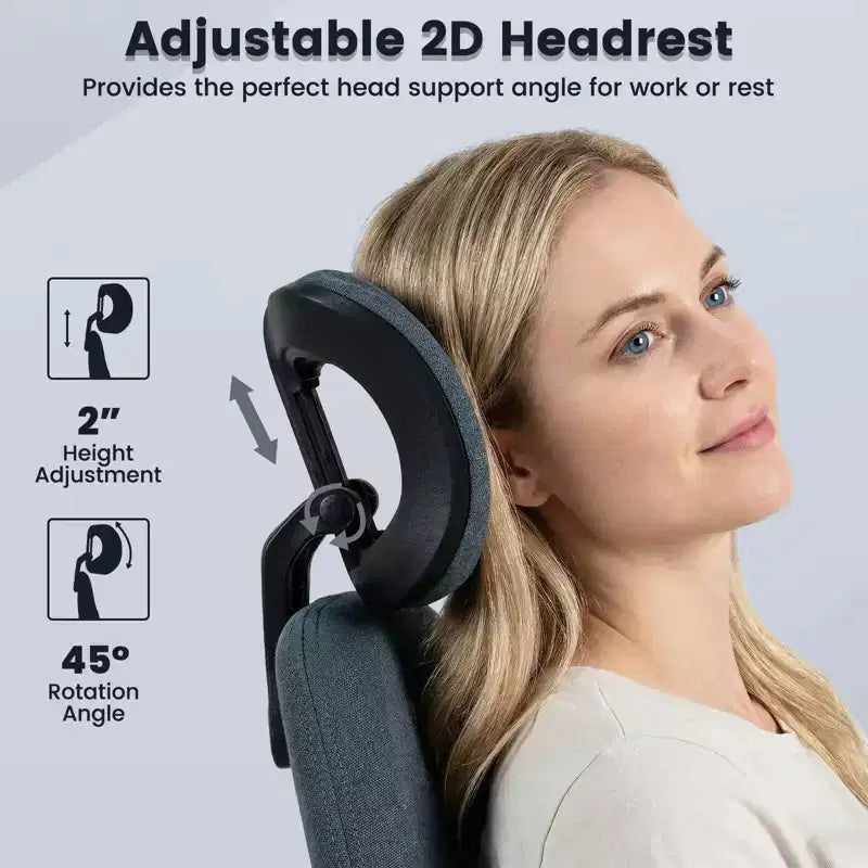 Costway Ergonomic Office Chair with 2D Headrest, Rocking Backrest & Wheels, Gaming Chair Blue/Brown & Beige/Gray & Blue