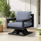 Hyleory HDPE Patio Swivel Chair with Premium Cushion, All Weather Outdoor Chair for Ultimate Comfort