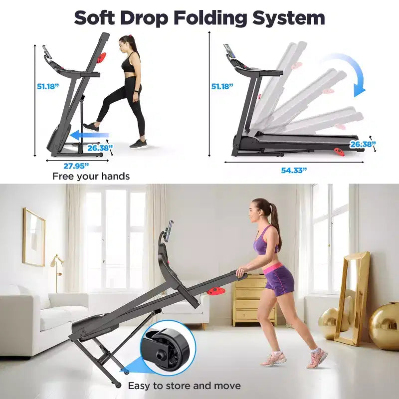 Tapis roulant in offerta: tapis roulant pieghevole portatile da 3HP per casa, tapis roulant con inclinazione, 12 km/h, controllo tramite APP, 64 programmi, tapis roulant per jogging e camminata