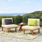 Christopher Knight Home Claire Modern Outdoor Acacia Wood Chair with Thick Cushions (Set of 2)
