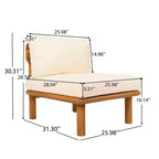 Christopher Knight Home Claire Modern Outdoor Acacia Wood Chair with Thick Cushions (Set of 2)