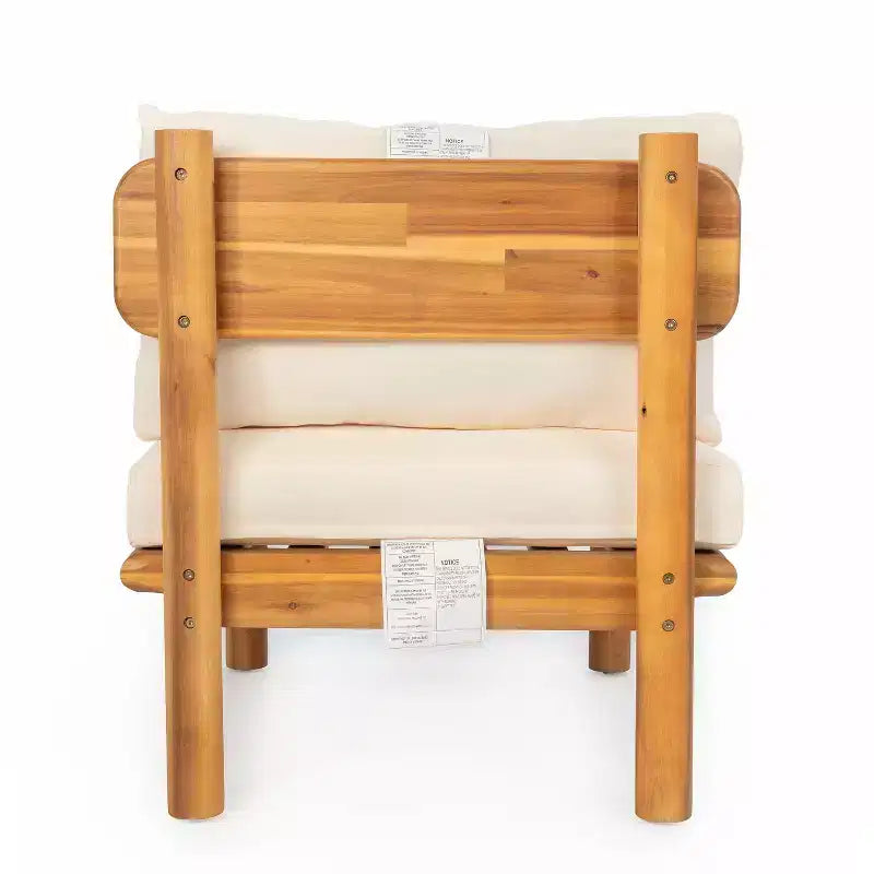 Christopher Knight Home Claire Modern Outdoor Acacia Wood Chair with Thick Cushions (Set of 2)
