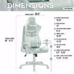 TUYOHW 300lbs Swivel Gaming Chair with Adjustable Height,Lumbar&Head Pillow,Wheels,Ergonomics Office Chairs Video Game Chaise for Office&Home