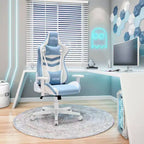 TUYOHW 300lbs Swivel Gaming Chair with Adjustable Height,Lumbar&Head Pillow,Wheels,Ergonomics Office Chairs Video Game Chaise for Office&Home