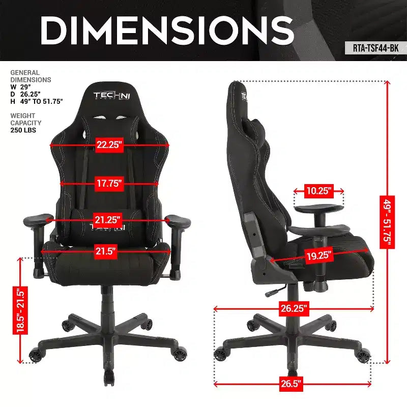 TUYOHW Adjustable Ergonomics Gaming Chair 360 Swivel Office Chairs with Head&Lumbar Pillow,90-150 Recliner Chair for Office&Home,250lbs Max,Black
