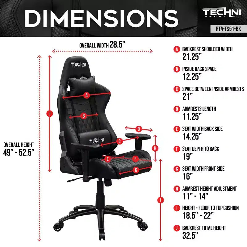 TUYOHW Adjustable Ergonomics Gaming Chair,360 Swivel Office Chairs with Head&Lumbar Pillow,90-150 Reclining Chair for Office&Home,300lbs Max,Black