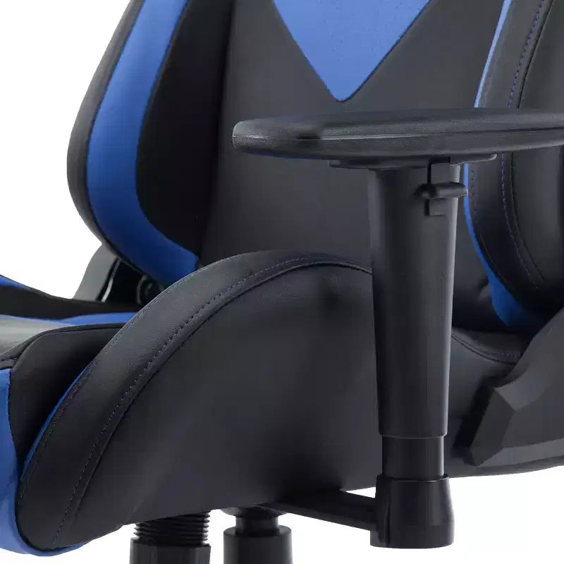 TUYOHW Sedia da gaming ergonomica regolabile, sedia da ufficio girevole a 360° con cuscino per testa e lombare, sedia reclinabile da 90-150° per ufficio e casa, max 113 kg, blu