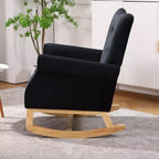 Sedia a dondolo Accent, Piccola sedia a dondolo contemporanea, Sedia a dondolo imbottita con braccioli, Poltrona relax imbottita per soggiorno