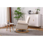 Sedia a dondolo Accent, Piccola sedia a dondolo contemporanea, Sedia a dondolo imbottita con braccioli, Poltrona relax imbottita per soggiorno