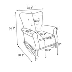 Sedia a dondolo Accent, Piccola sedia a dondolo contemporanea, Sedia a dondolo imbottita con braccioli, Poltrona relax imbottita per soggiorno