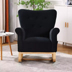 Sedia a dondolo Accent, Piccola sedia a dondolo contemporanea, Sedia a dondolo imbottita con braccioli, Poltrona relax imbottita per soggiorno