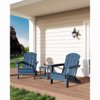 1/2pc Folding Adirondack Chairs, HDPE Plastic Outdoor Chairs with Wood Texture, Deck, Patio, Pool, Backyard