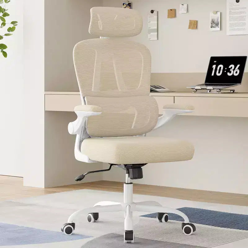 TUYOHW Sedia da ufficio ergonomica in rete con supporto lombare regolabile, poggiatesta e braccioli ribaltabili, sedia da scrivania per ufficio a casa per studio, sala giochi
