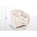 Poltrona girevole a gradi, comoda poltrona girevole in tessuto Teddy imbottita a forma di zucca, poltrona moderna per soggiorno camera da letto