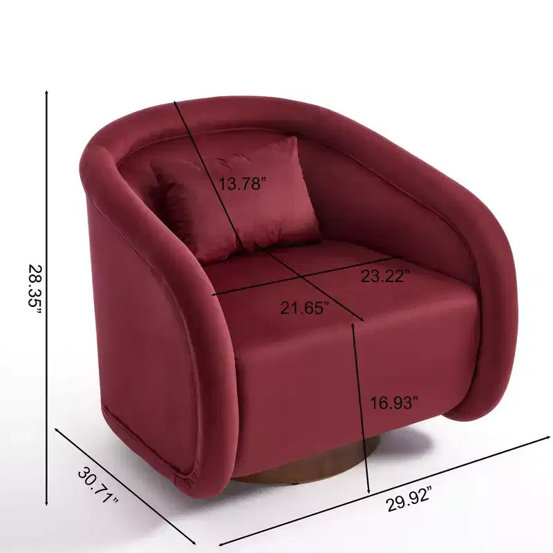 Poltrona girevole a gradi, comoda poltrona girevole in tessuto Teddy imbottita a forma di zucca, poltrona moderna per soggiorno camera da letto