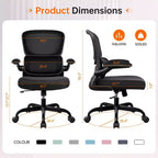 Sedia da ufficio KERDOM traspirante in mesh, comoda, con supporto lombare, braccioli ribaltabili, sedia da gaming