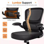 Sedia da ufficio KERDOM traspirante in mesh, comoda, con supporto lombare, braccioli ribaltabili, sedia da gaming