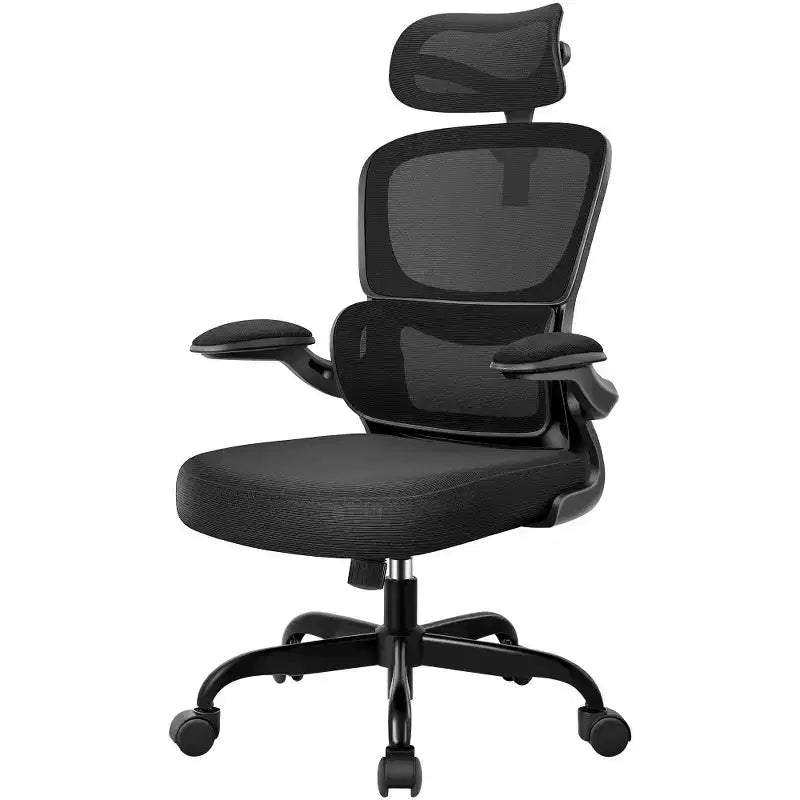 Sedia da ufficio KERDOM traspirante in mesh, comoda, con supporto lombare, braccioli ribaltabili, sedia da gaming