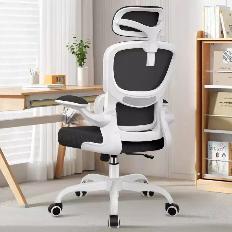 Sedia da ufficio KERDOM traspirante in mesh, comoda, con supporto lombare, braccioli ribaltabili, sedia da gaming