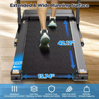 Tapis roulant inclinabile da 3HP, capacità 300 libbre, tapis roulant pieghevole per casa, 71 programmi di allenamento, doppi altoparlanti Bluetooth e controllo tramite APP intelligente, tapis roulant per camminata e jogging