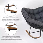 GRANDPATIO Cream Steel Rocking Chair - Cushioned Design