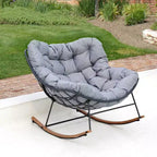 GRANDPATIO Cream Steel Rocking Chair - Cushioned Design