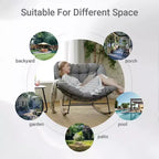 GRANDPATIO Cream Steel Rocking Chair - Cushioned Design