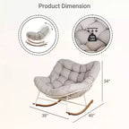 GRANDPATIO Cream Steel Rocking Chair - Cushioned Design