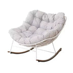 GRANDPATIO Cream Steel Rocking Chair - Cushioned Design