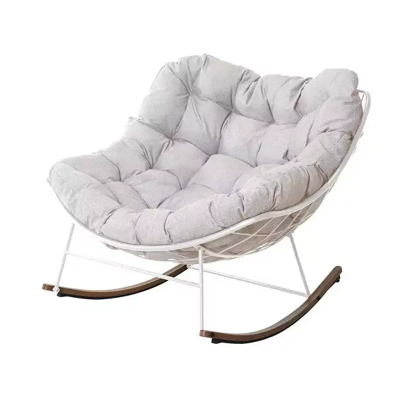 GRANDPATIO Cream Steel Rocking Chair - Cushioned Design