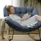 GRANDPATIO Cream Steel Rocking Chair - Cushioned Design